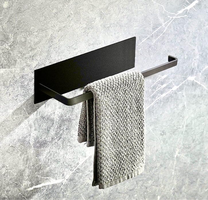 BARHARY Toilet Paper Holder, Self Adhesive Tissue Holder Stainless Steel Rustproof Paper Roll Holder, No Drilling, Toilet Paper Rack Suitable for Office, Bathroom (Matte Black).