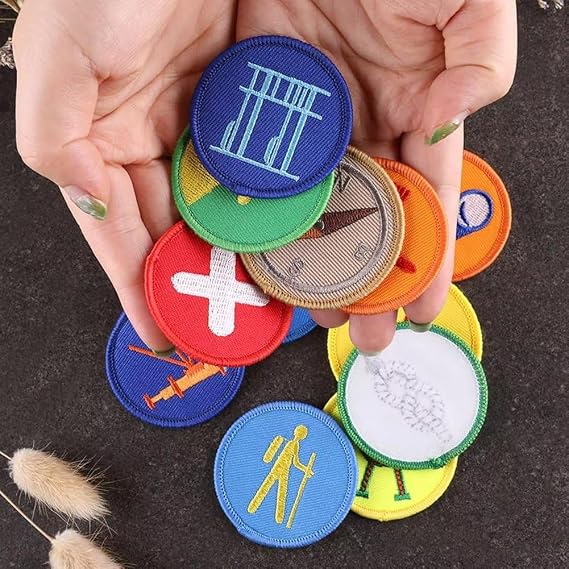 15 Pcs Boy Scout Badge Patch, Outdoor Exploration Camping Hiking Badge Iron on Sew on Patches Applique for Diy Craft Costume Clothes Accessories