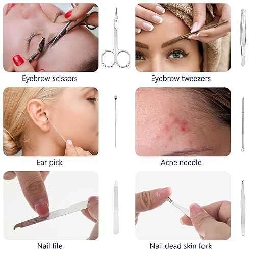 Miniatura 6 de Geosar Juego de 50 juegos de manicura de viaje, cortaúñas, pedicura, herramientas profesionales para el cuidado de uñas, juego de uñas de acero