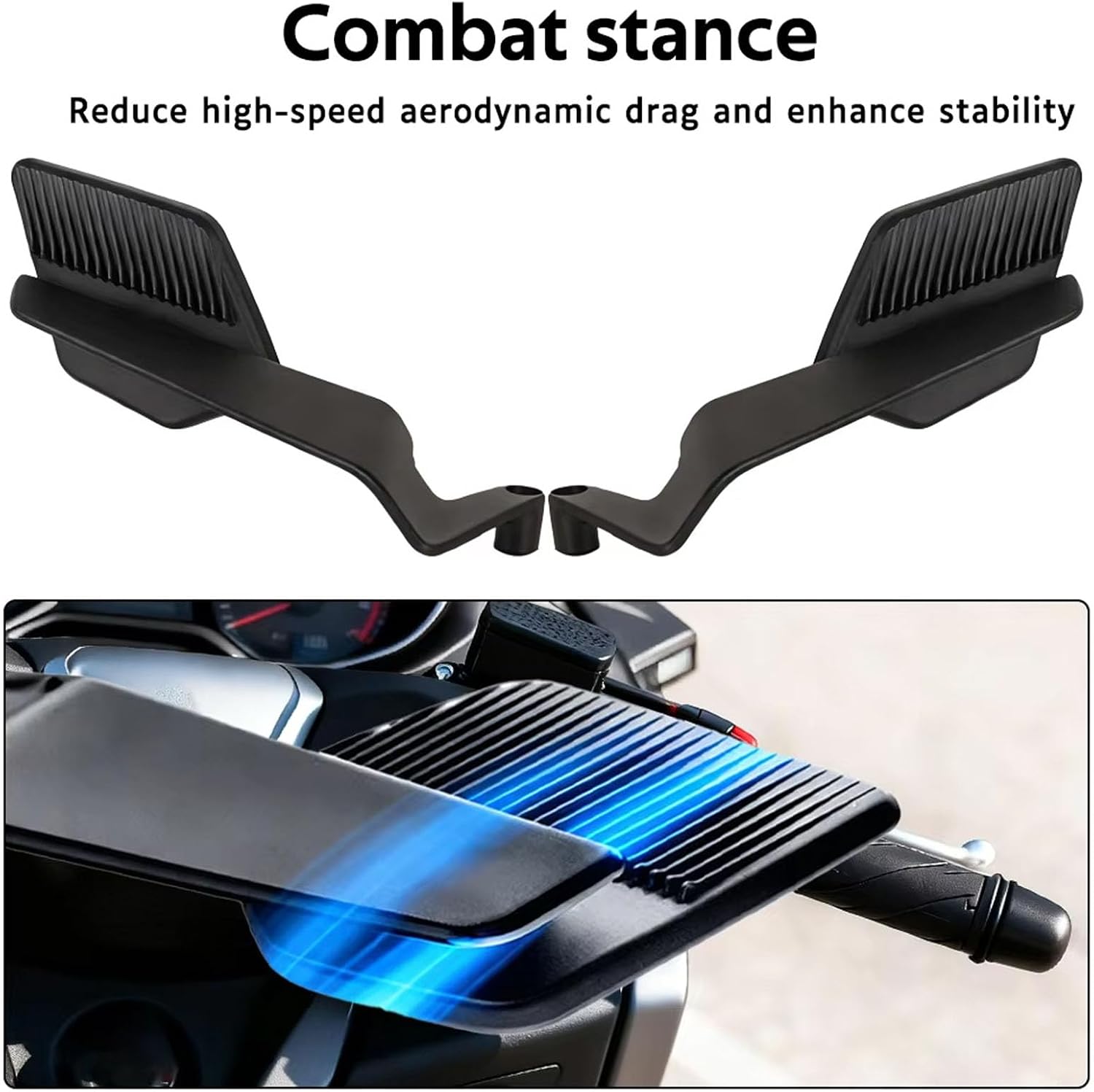 Motorcycle Rearview Mirrors Adjustable Aluminum HD Side Mirrors Compatible with Yamaha MT07 MT09 MT10