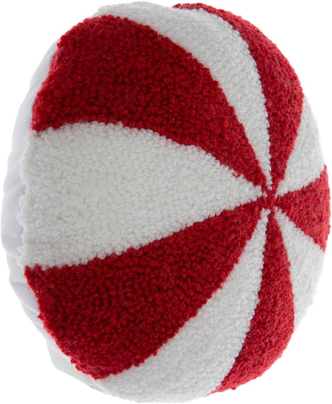Hobby Lobby Round Christmas Throw Pillow, Peppermint Stripe Design, Red and White, 10 x 10 x 4 inches (Believe)