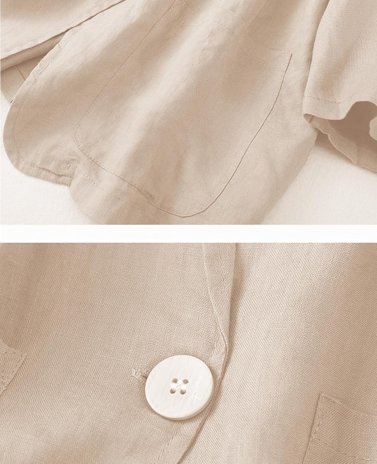 MINTLIMIT Womens Linen Blazer Summer 3/4 Sleeve Notch Lapel Work Office Suit Casual Button Blazers Jackets with Pockets