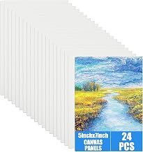 APACALI 24 PCS Blank Canvas, 5 x 7 Inch (13 x 18cm) Canvases for Painting, Mini Canvas Boards, White Blank Canvases for Art, Painting, Sketching, Drawing