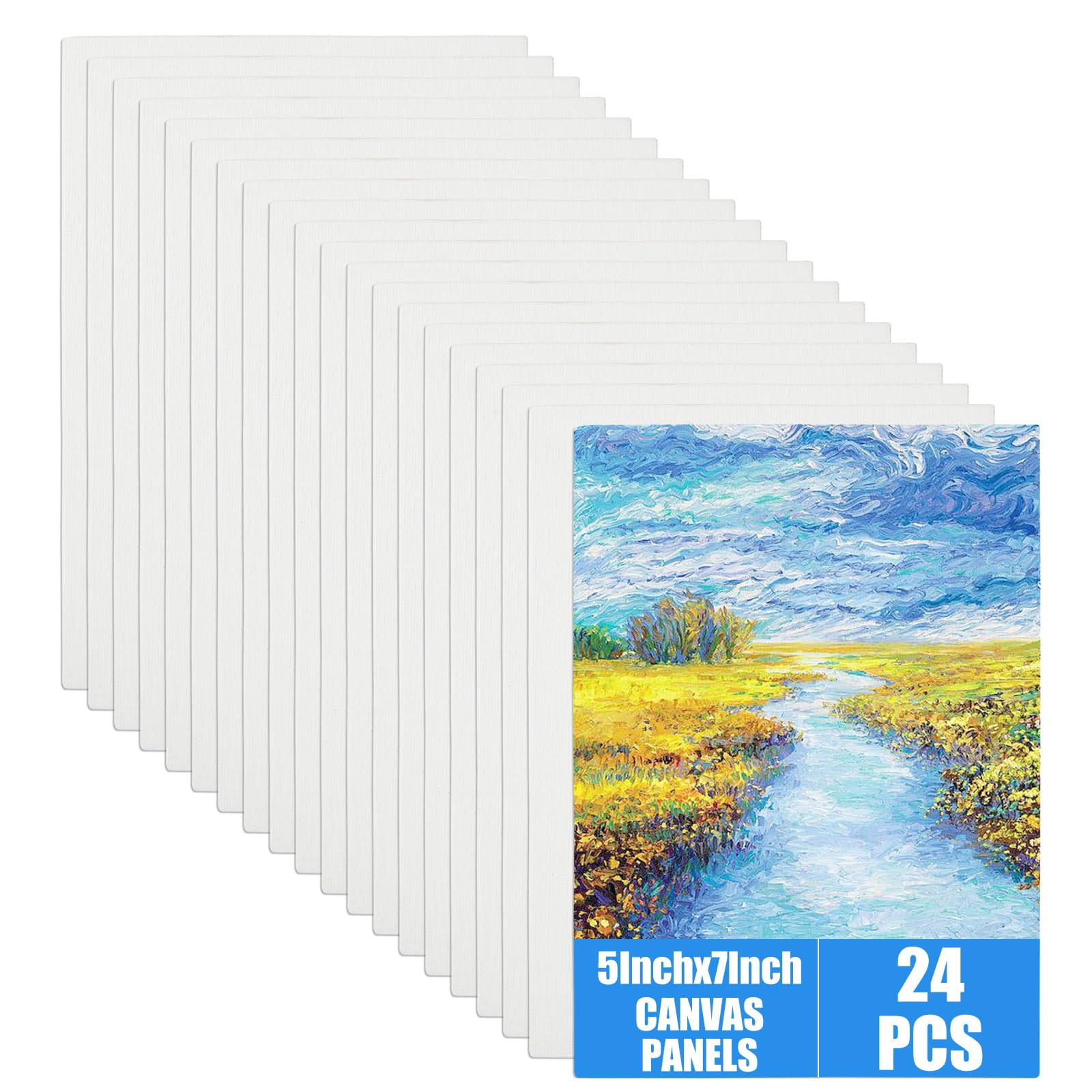 APACALI 24 PCS Blank Canvas, 5 x 7 Inch (13 x 18cm) Canvases for Painting Mini Canvas Boards