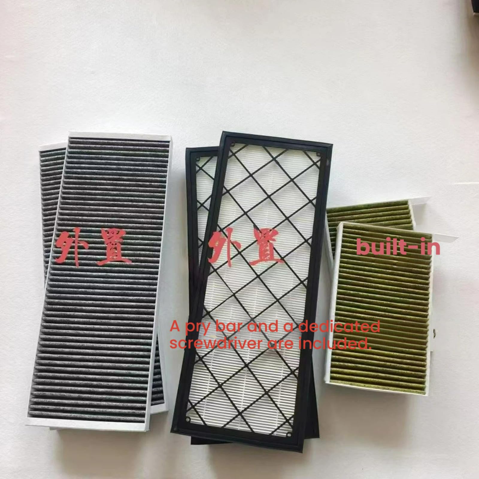 Lot de 6 filtres à charbon actif HEPA, filtre CVC interne et externe supérieur/inférieur pour Tesla Model Y (2021-2025)