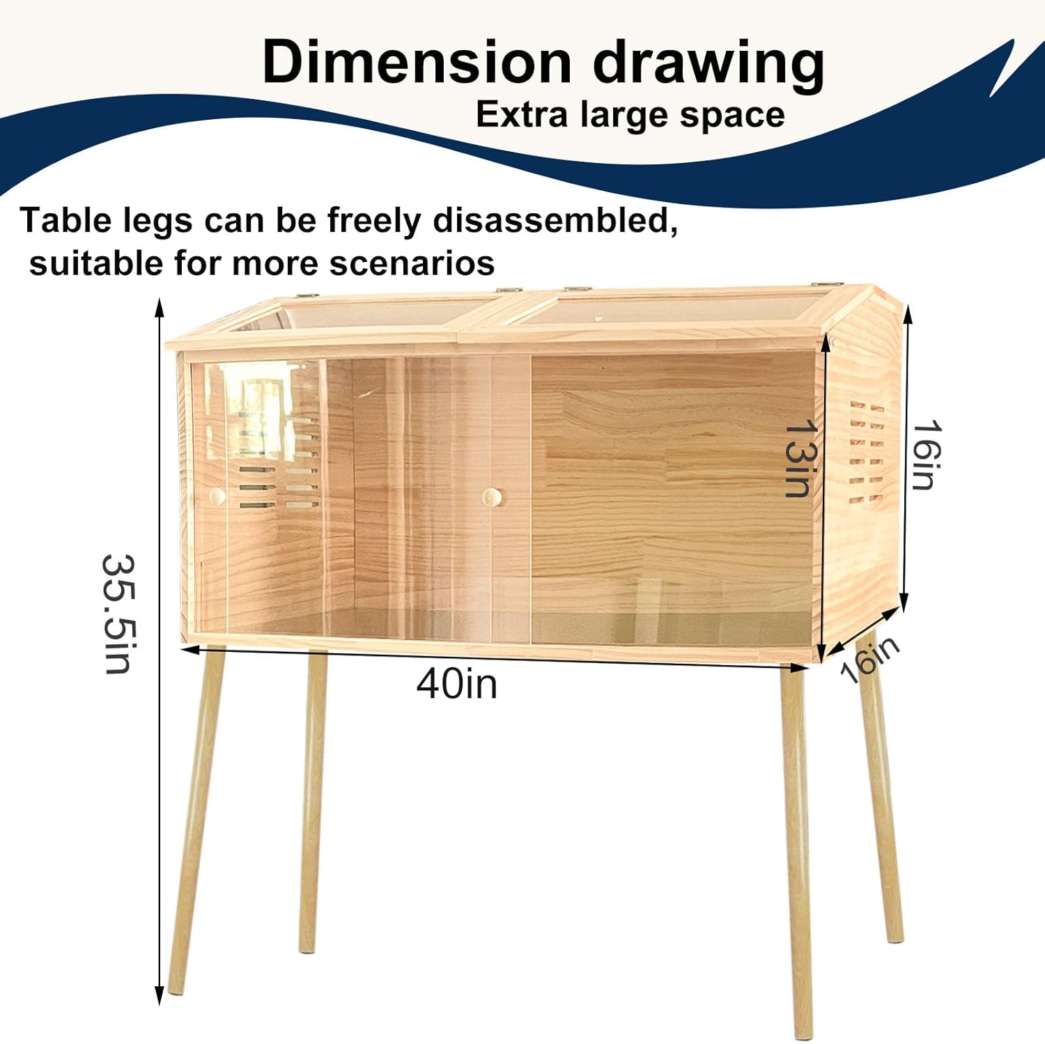 Brooder Box for Chicks, Kit with Heat,Chick Brooder Box with Sliding Door,with Thermostat,Table Legs, Temperature and Humidity Meter,Suitable for Quails/Chicks/Ducks/Quails/Hamsters (40×16×16 inches)