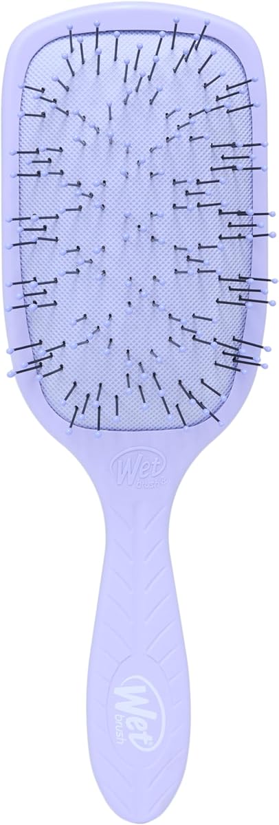 Go Green Thick Hair Paddle Detangling Brush, Purple - Ultra-Soft IntelliFlex Bristles With AquaVent - Gently Loosens Knots While Minimizing Pain - Curly, Coarse, Long, Wet & Dry Hair
