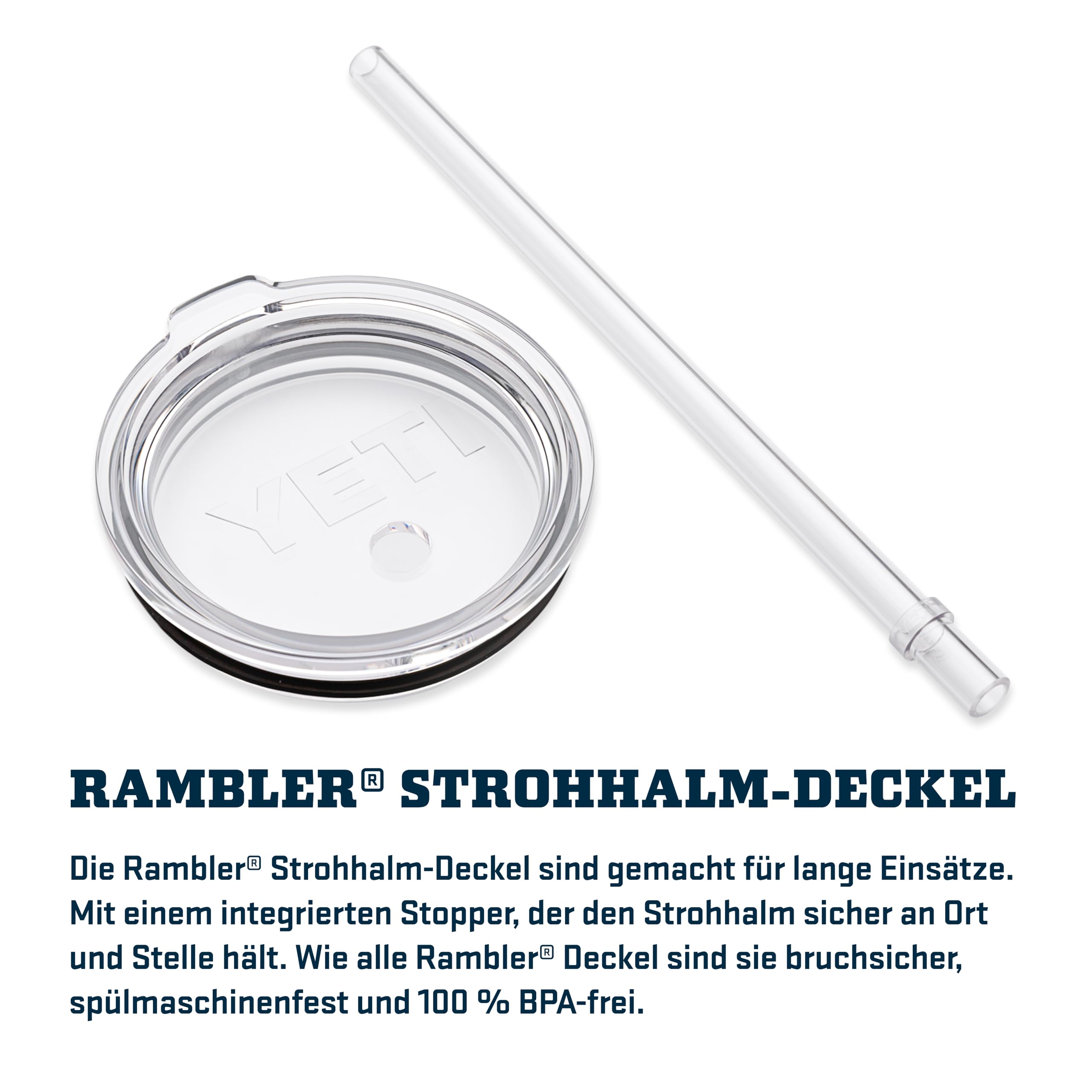 YETI Rambler Trinkbecher Mit Trinkhalmdeckel, Rescue Red, 42 oz (1,2 l)