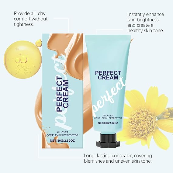 All over Complexion Perfector with Extra Large Body Makeup Brush, Body Full Coverage Perfector, Tattoo Cover up Cream, No Transfer, Long-Lasting Sweat-Proof Waterproof Concealer for Women (Natural)