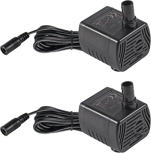 2 mini bomba de agua sumergible DC5.5V-12V 1W-3W pequeña bomba de fuente para acuario tanque de peces fuente hidropónica característica de agua,