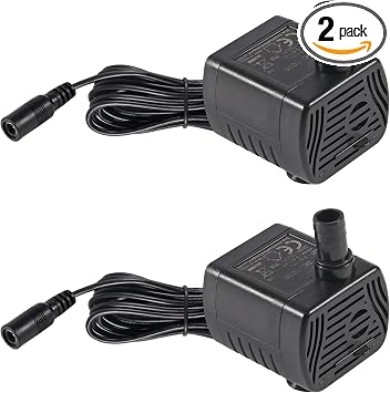 2Pcs DC5.5V-12V مضخة مياه غاطسة صغيرة 1W-3W مضخة نافورة صغيرة لنافورة حوض السمك نافورة مياه مائية ، نوافير داخلية