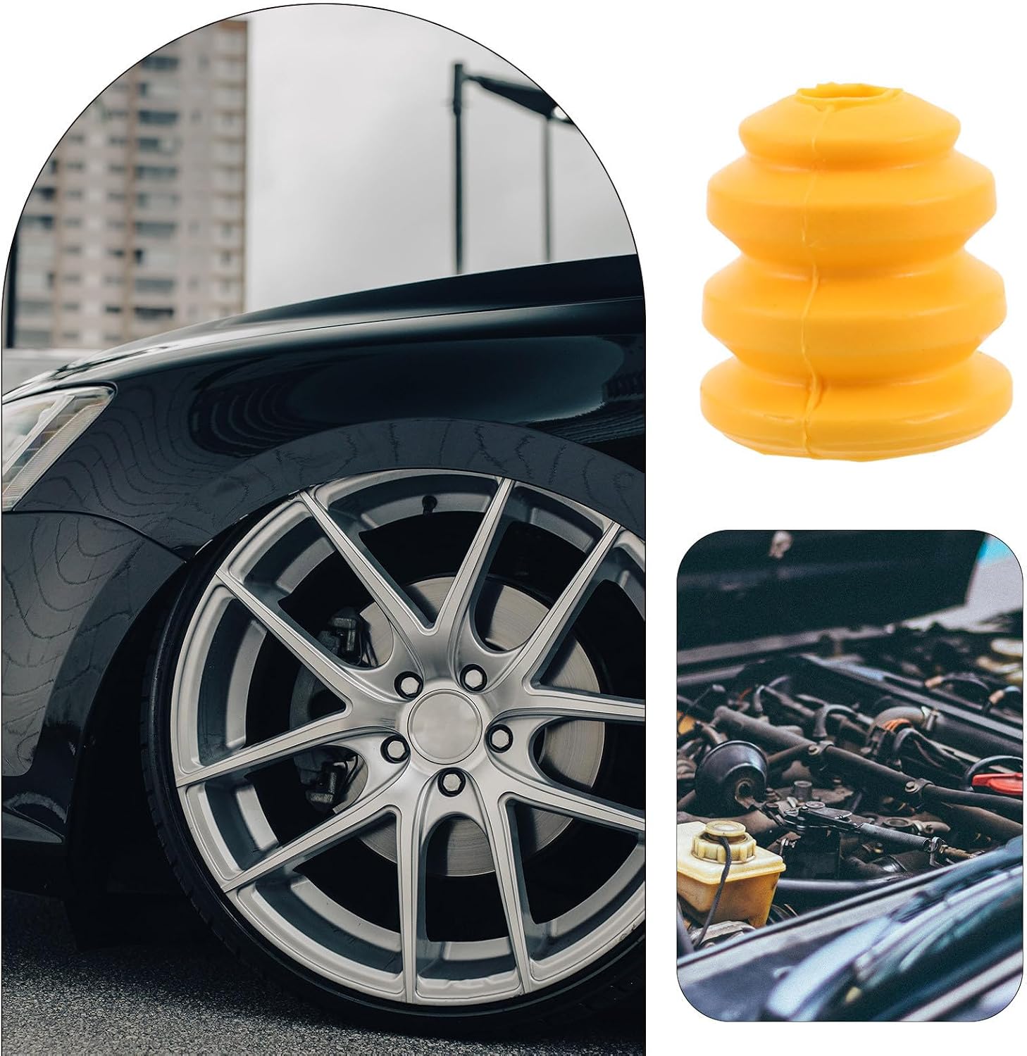 Polyurethane Shock Absorber Gasket for Vehicle Front Bumpers, 2pcs Control Arm Stabilizer Bumpers Replacement with Wear Resistance and Aesthetic Design for Collision Protection
