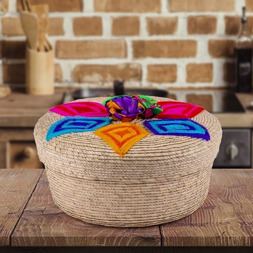 2-Pack Genuine Mexican Handwoven Tortilla Basket Ojos