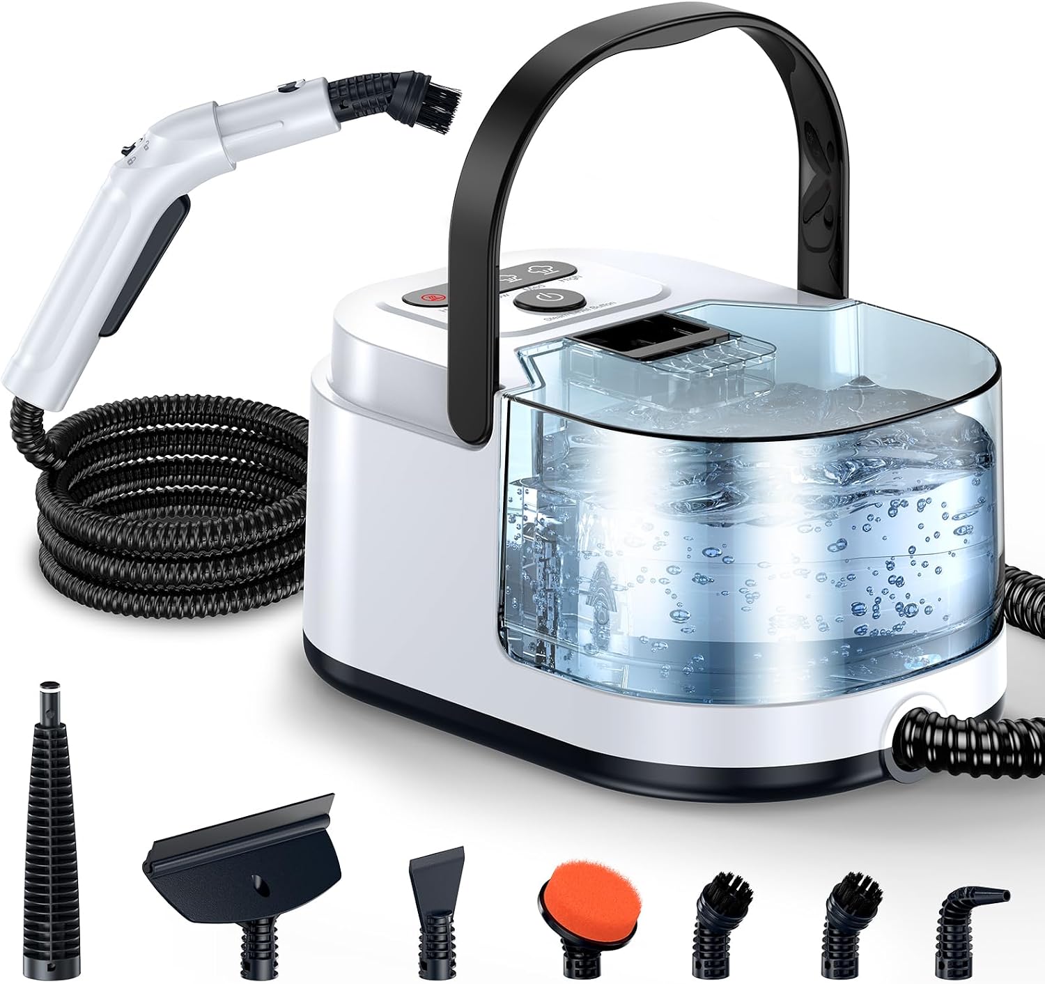 Handheld Steam Cleaner for Home, Bathrooms, Tile, Grout, Car with 7pcs Accessories, Snow White