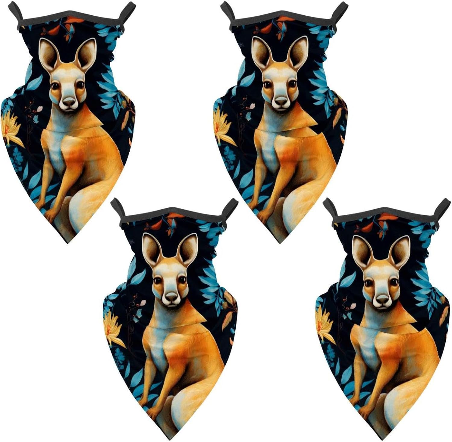 4 Pieces Kangaroo UV Protector Scarf, Summer Cooling Neck Gaiter for Men/Women