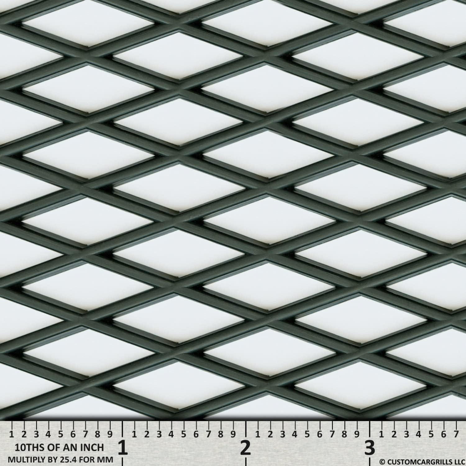 customcargrills llc CCG 15.5" x 46" ABS Plastic Sharp Diamond Grill Mesh Sheet - Black
