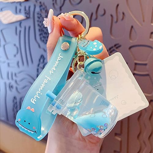 Miniatura 2 de Rertnocnf Lindo llavero de animal líquido flotante Kawaii llaveros mochila colgante colgante pulsera llavero llavero para niñas mujeres