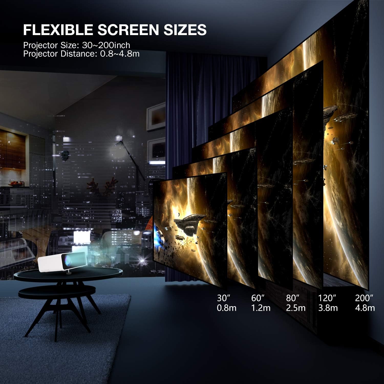 Exclusive Discount 50% Price Projector, GooDee WiFi Mini Projector with Projector Screen, 7000L Synchronize Wireless Video Projector LED 1080p Full HD, Portable Home Movie Projector Support TV Stick/DVD/USB, iOS/Android Phone Black Friday - 50% OFF Projector, GooDee WiFi Mini Projector with Projector Screen, 7000L Synchronize Wireless Video Projector LED 1080p Full HD, Portable Home Movie Projector Support TV Stick/DVD/USB, iOS/Android Phone