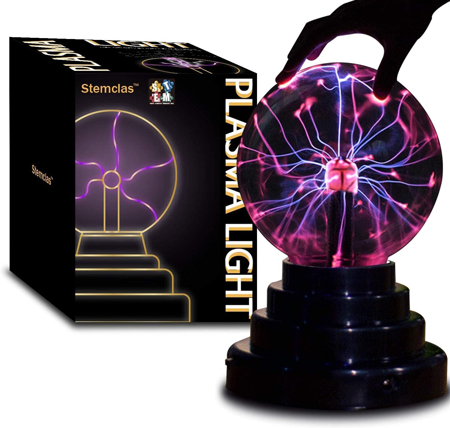 Plasma Ball/Light/Lamp, Static Electricity Globe Electric Lightning Ball, Touch Sensitive, USB Powered, Amazing Gift for Parties, Birthday and Holiday, 3 Inch, for Age Over 14 Years Old
