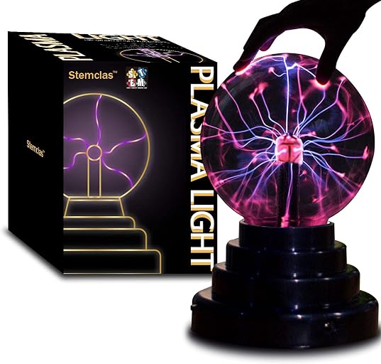 Plasma Ball/Light/Lamp, Static Electricity Globe Electric Lightning Ball, Touch Sensitive, USB Powered, Amazing Gift for Parties, Birthday and Holiday, 3 Inch, for Age Over 14 Years Old