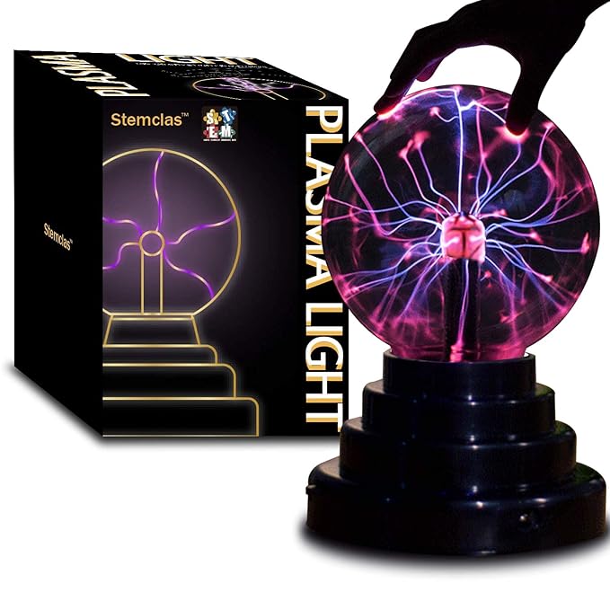 Plasma Ball/Light/Lamp, Static Electricity Globe Electric Lightning Ball, Touch Sensitive, USB Powered, Amazing Gift for Parties, Birthday and Holiday, 3 Inch, for Age Over 14 Years Old, LED