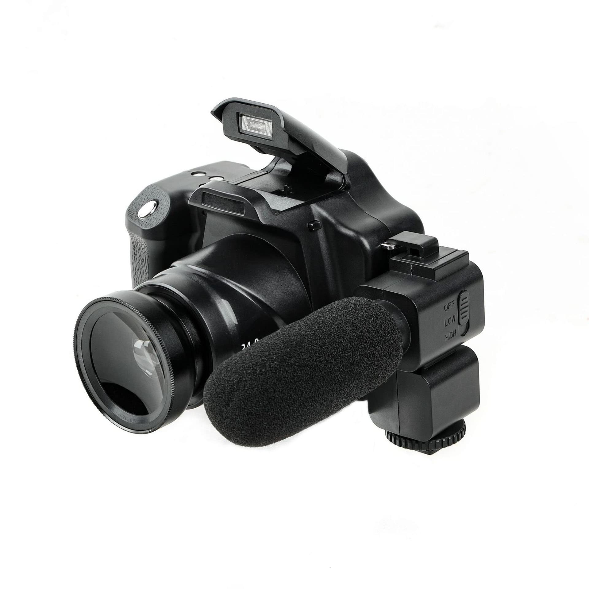 Fotocamera Reflex Digitale con Zoom 18x, Schermo da 3,0 Pollici, Interfaccia USB 2.0, con Obiettivo Grandangolare, Microfono, Staffa, Adatta a Bambini, Studenti E Principianti
