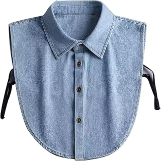 Denim Detachable Collar Faux Dickey Half Shirt Blouse False Decorative Choker
