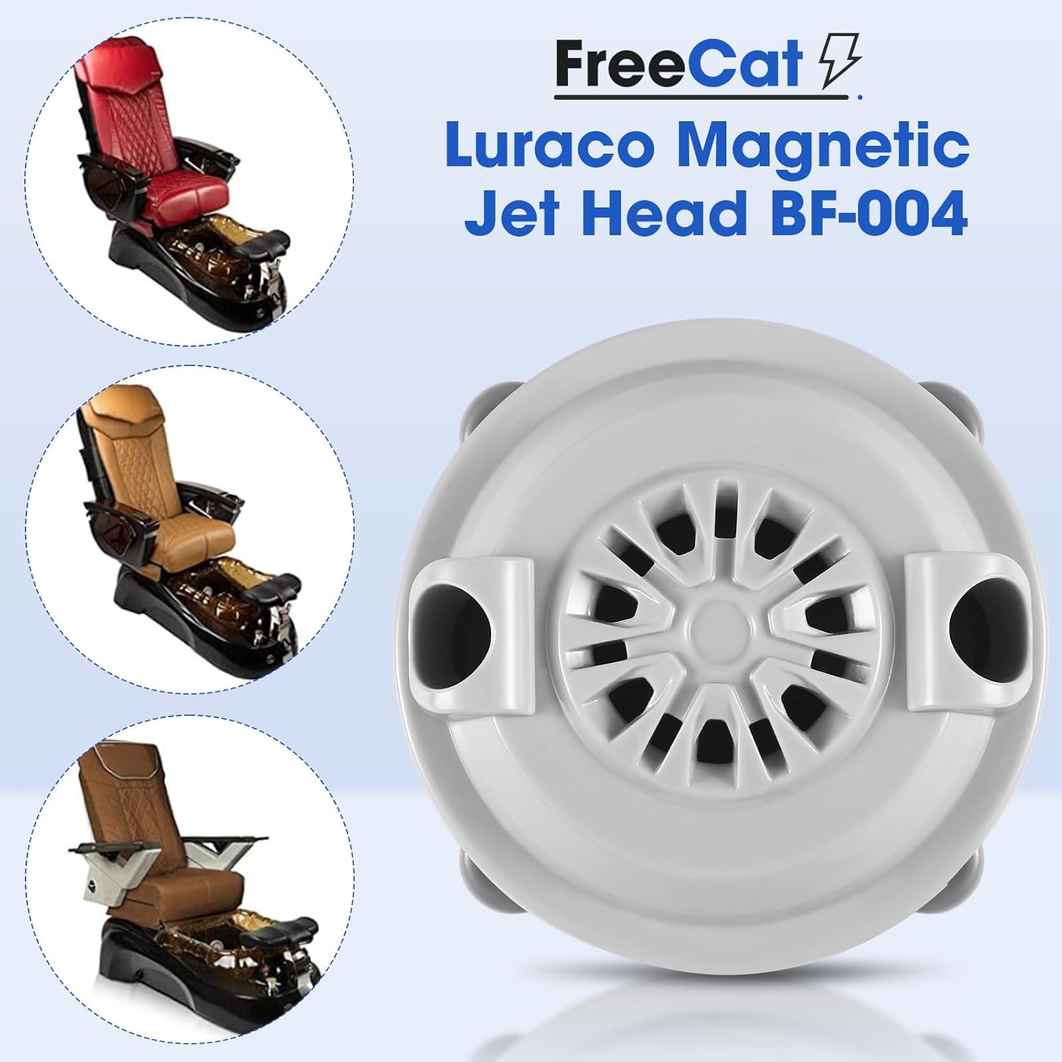Pipeless Magnetic Jet Head Motor,BF-004 Replacement for LURACO Jet Motor Pedicure SPA Tubs Chair Contains Propeller and Cover
