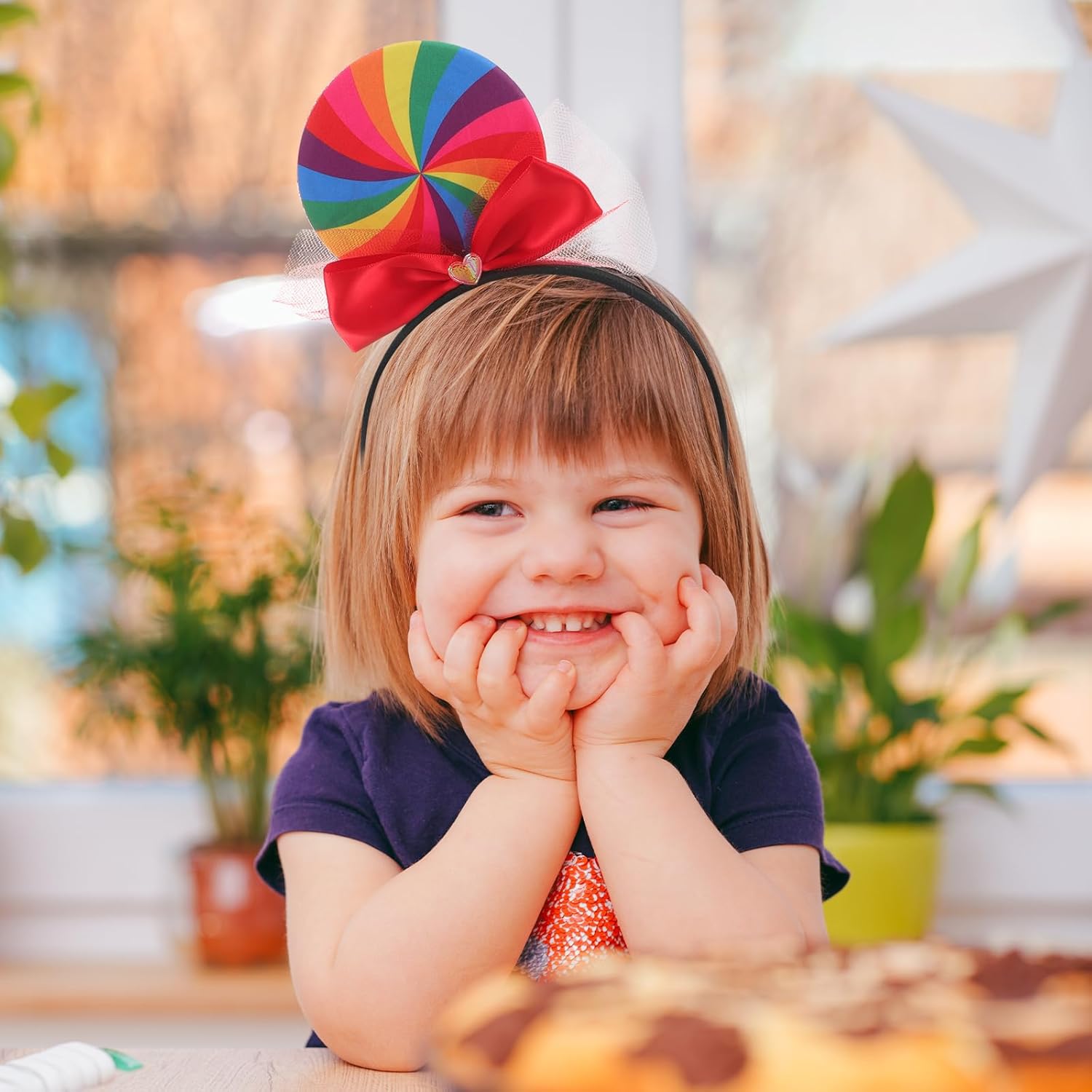 VILLCASE Rainbow Costume Kids Set with Tutu Skirt Fairy Wings Headband and Lollipop Wand for Birthday Parties Dress-up and Cosplay - Image 6