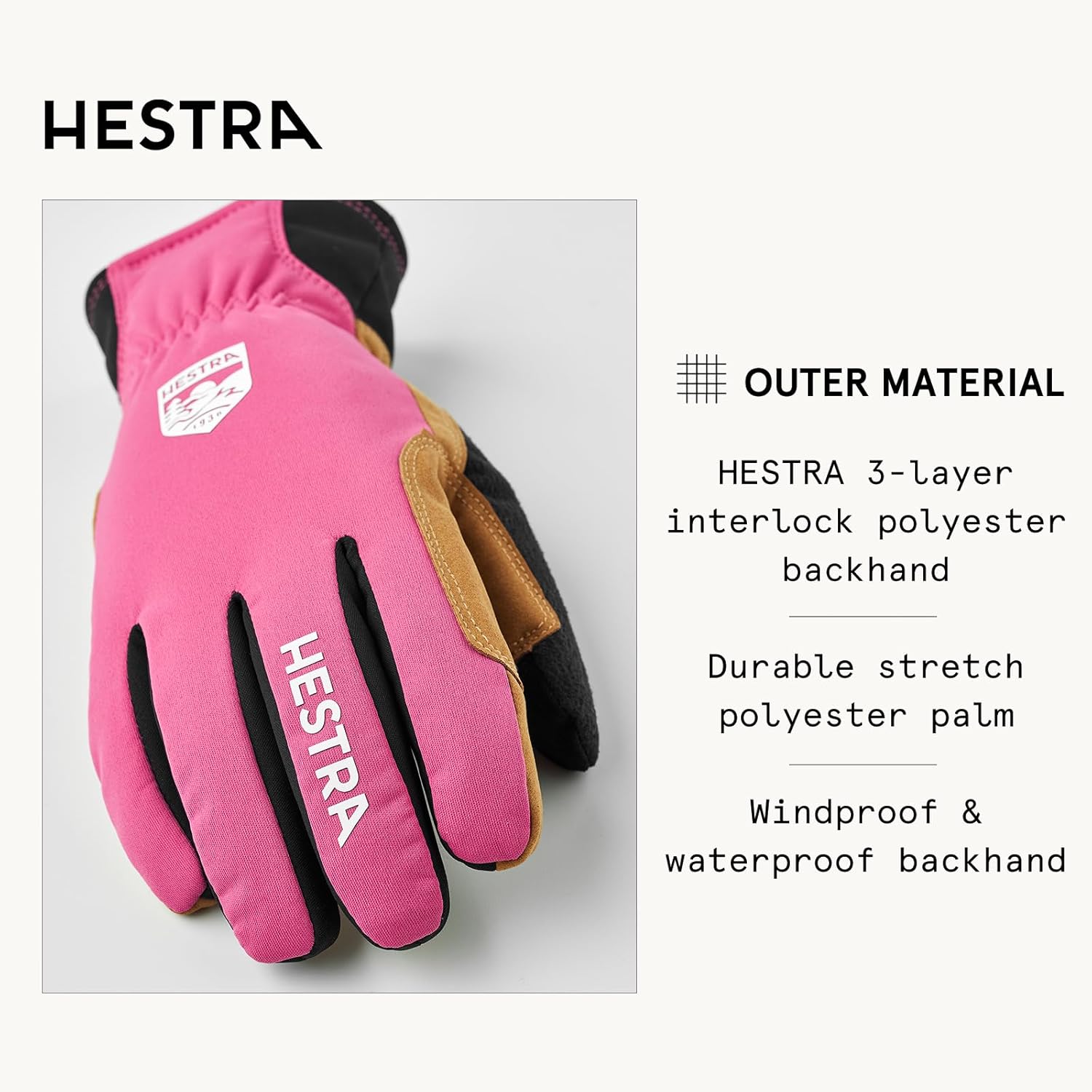 Hestra Women’s XC Primaloft Ski Gloves, Windproof, Insulated & Touchscreen-Compatible for Nordic Skiing & Winter Training