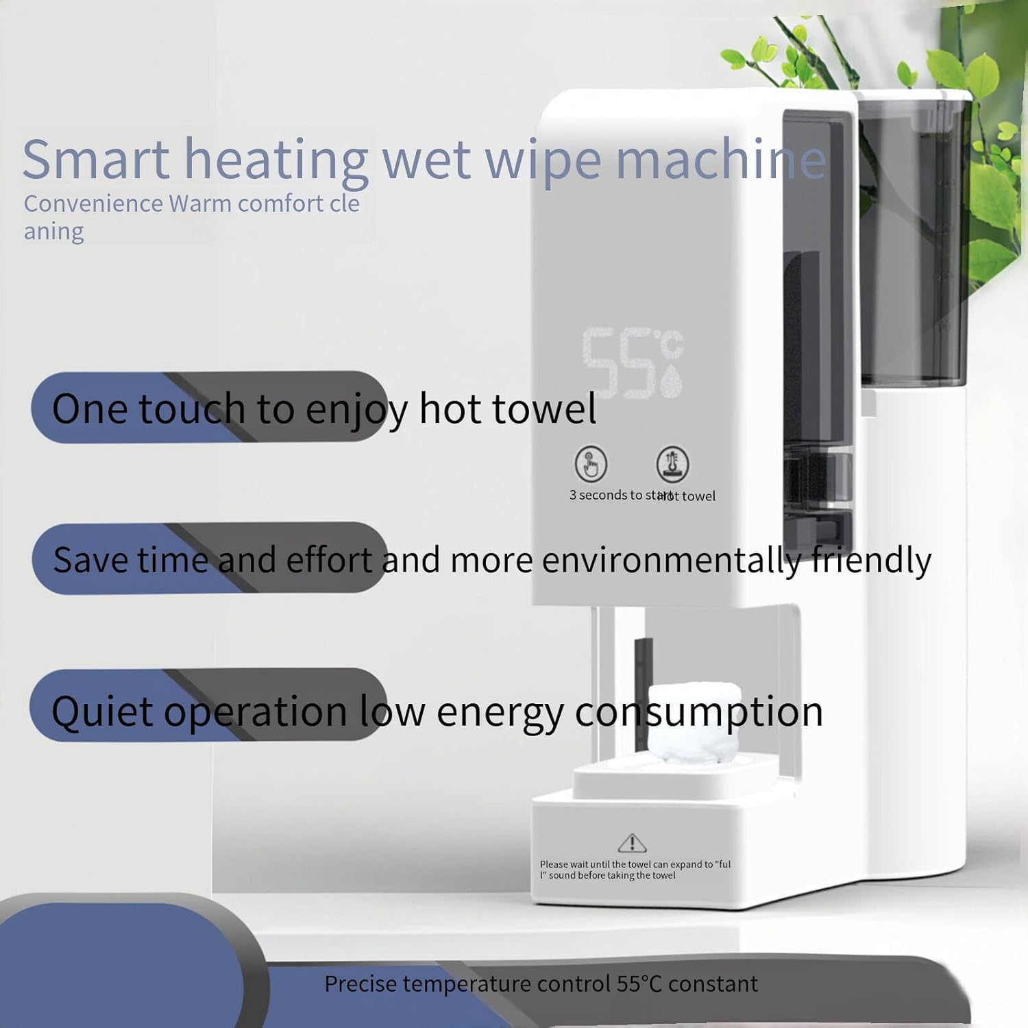 Hot Face Towel Dispenser, Automatic Hot Towel Warmer Machine with 5-Second Fast Heating, 55°C Constant Temperature Face Towel Heater, Towel Warmers for Bathroom Home Spa