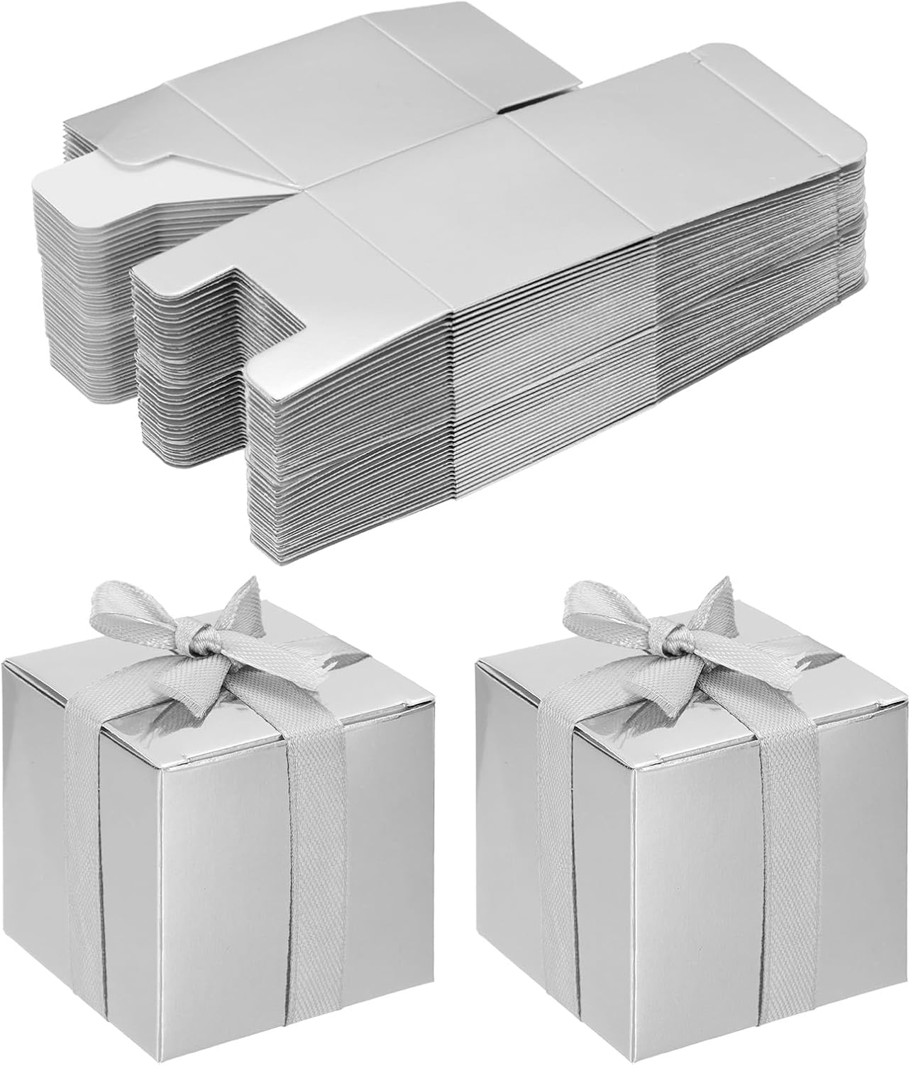 PATIKIL 1.97x1.97x1.97 Inch Favor Boxes, 60 Pcs Candy Party Butterfly Gift Boxes for Wedding Mother's Day Easter Anniversary Christmas Graduation Celebration, White