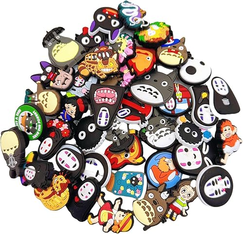 42 piezas de dijes de anime sin rostro para zapatos de hombre sin rostro para sandalias de burbujas, zuecos, accesorios para niñas, niños, regalos