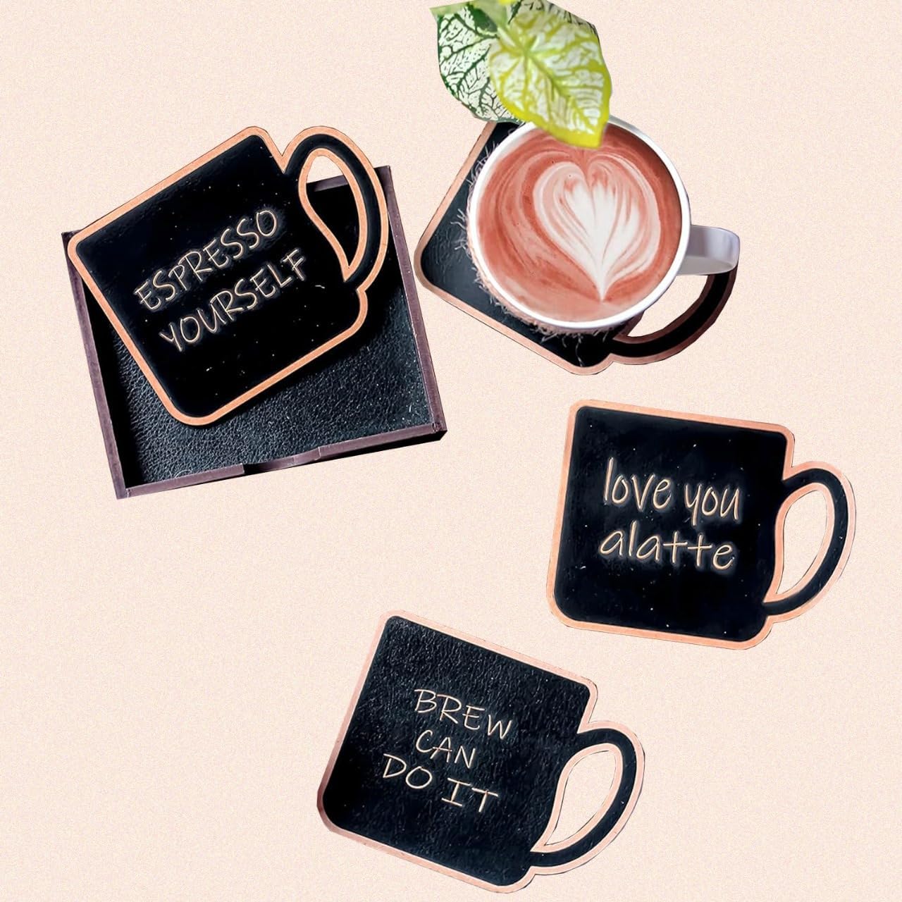 Handmade Wooden Coasters for All Beverages - Perfect for Your Home and Office. (Set of 4)