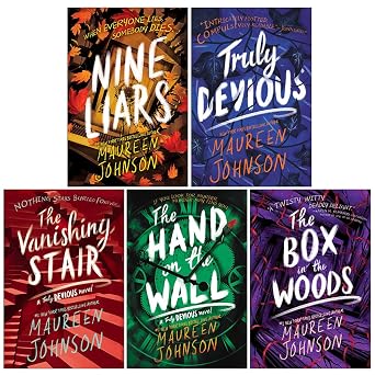 Truly Devious Series 5 Books Collection Set By Maureen Johnson Nine Liars, Truly Devious, The Vanishing Stair, The Hand on the Wall, The Box in the Woods