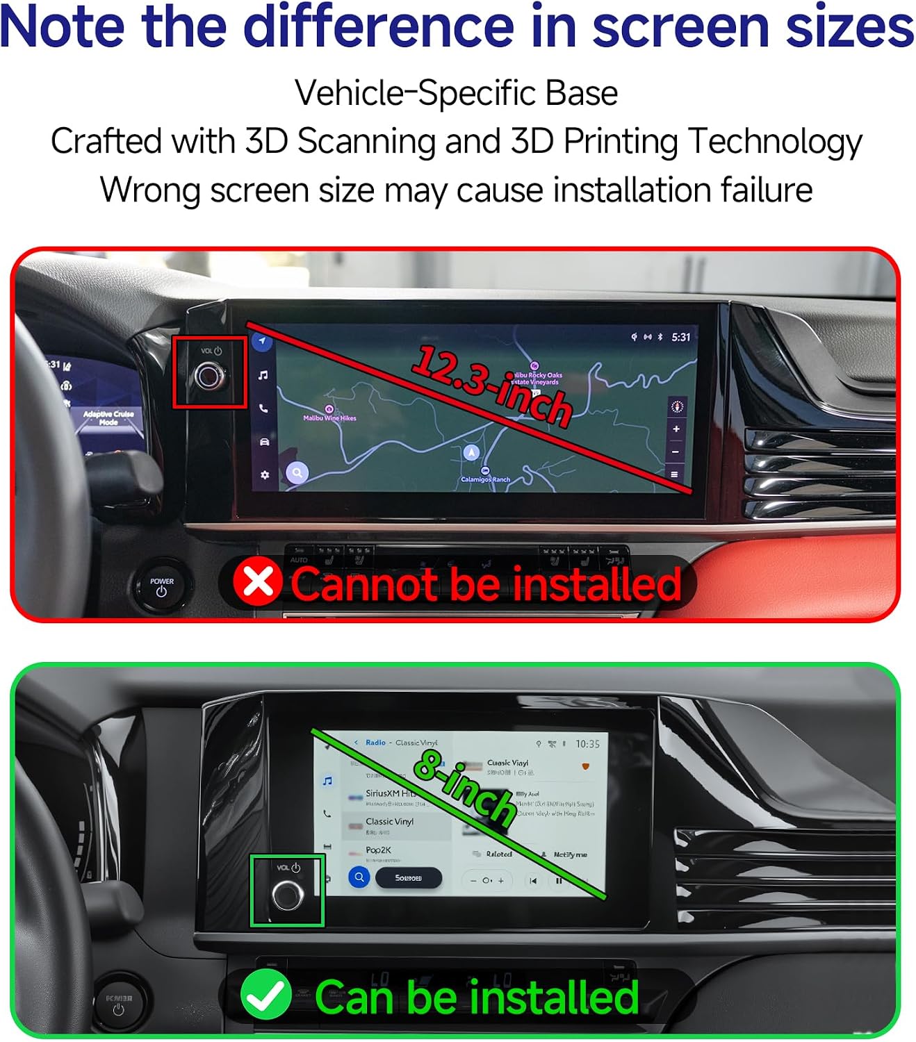 Car Phone Holder for Toyota Camry LE/SE 2025-2026, 8 inch Screen Fixed Clip Mount, 360° Rotatable Auto Navigation Bracket, Vehicle-Specific Cell Phone Cradle