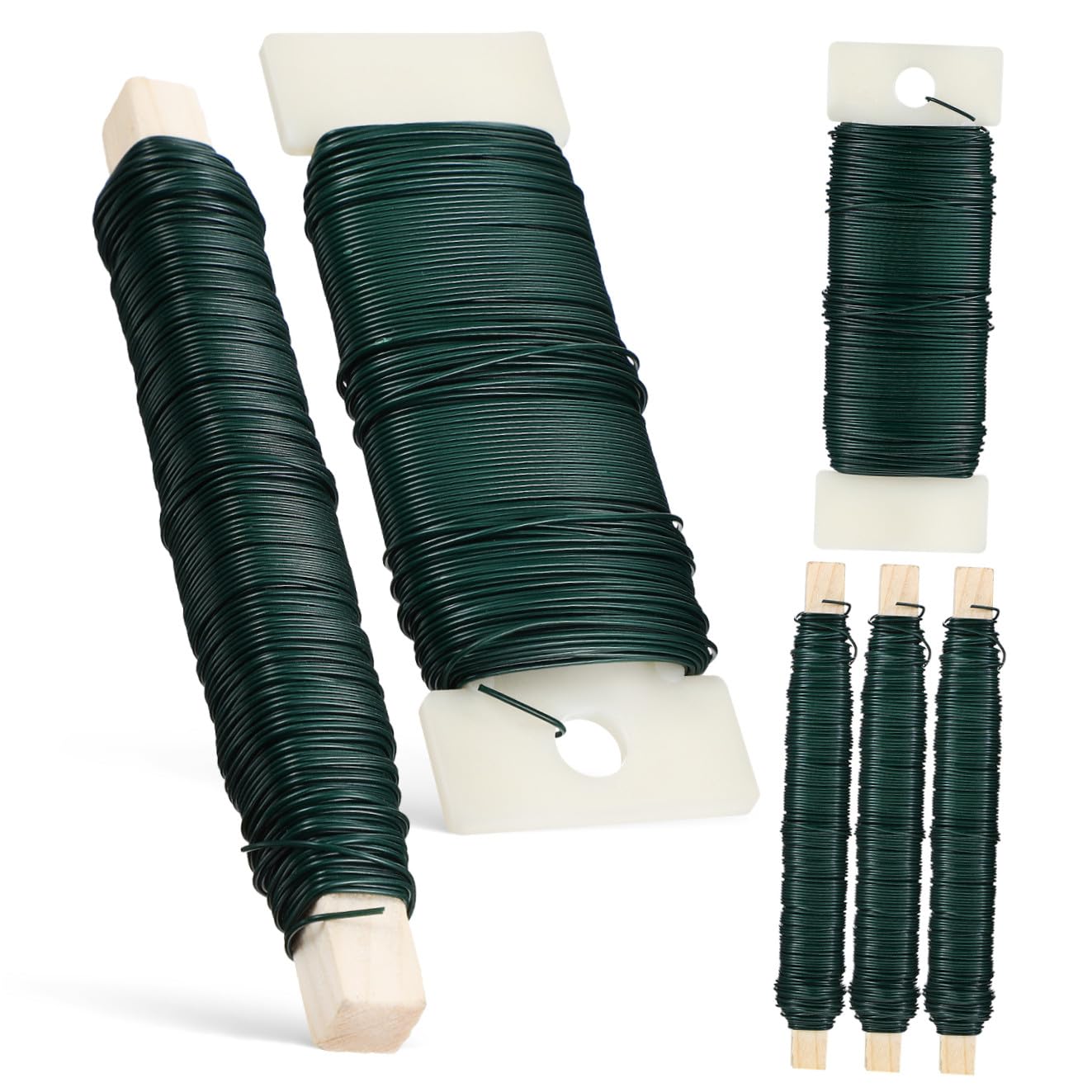 DOITOOL 6pcs Flower Binding Wires Flexible Florist Wires for Craft DIY Flower Arrangements and Wreath Making Includes Sticks and Boards