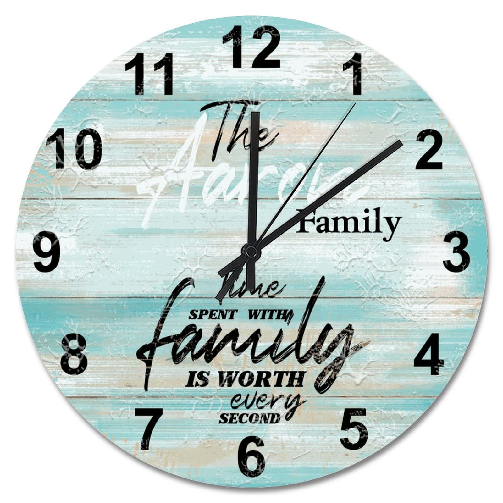 Horloge silencieuse vintage en bois de pin 38 cm pour chambre et salon