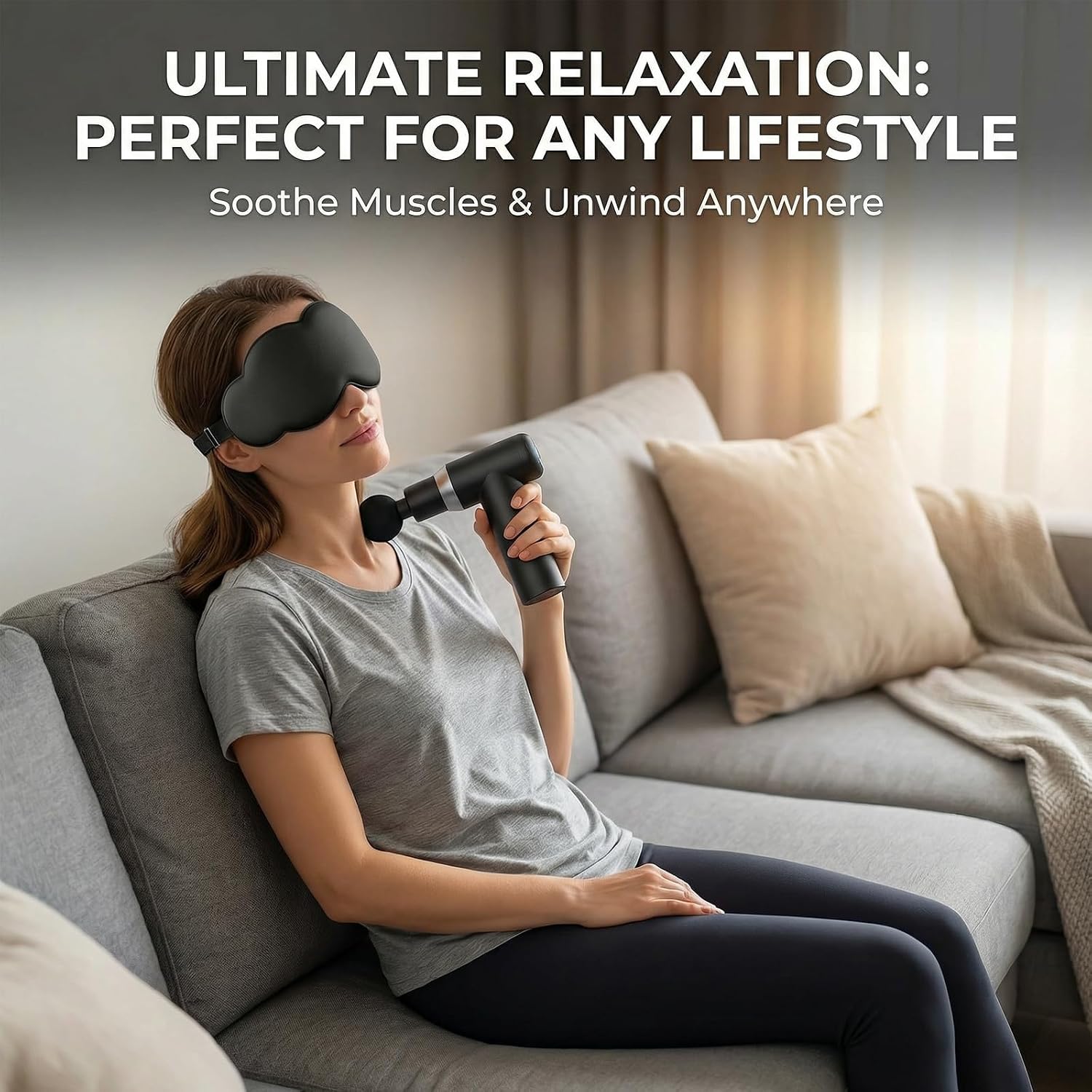 Hot and Cold Massage Gun - Detachable Extended Handle Massage Gun,Deep Tissue Massage Gun, Used for Relieving Pain in The Back/Muscles of The Neck/Body, with 6 Massage Heads, LCD Display