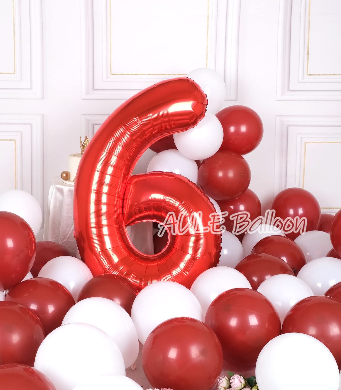 Palloncino Numero 6 Compleanno Rosso: Grande 101 cm Elio Palloncini Rossi Compleanno 6 Anni Mylar Foil Numeri Gigante Bimba Bambina Giganti per Festa di Baby Shower Anniversario Decorazioni