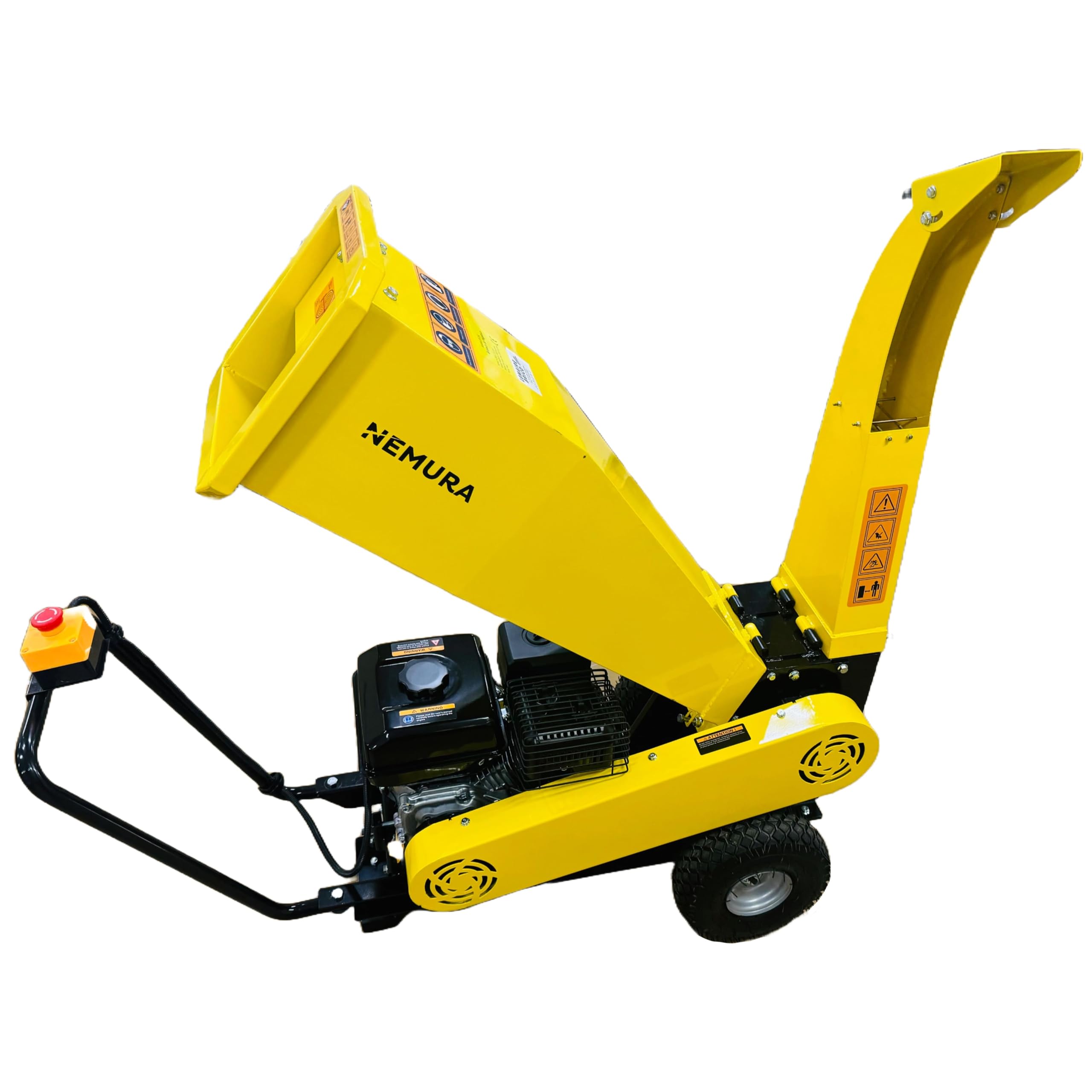 Nemura Broyeur vegetaux et branches thermique 212cc - Capacité de broyage max 50mm - Compact et Performant - Sysème de sécurité - Qualité Professionnelle - Marque Française