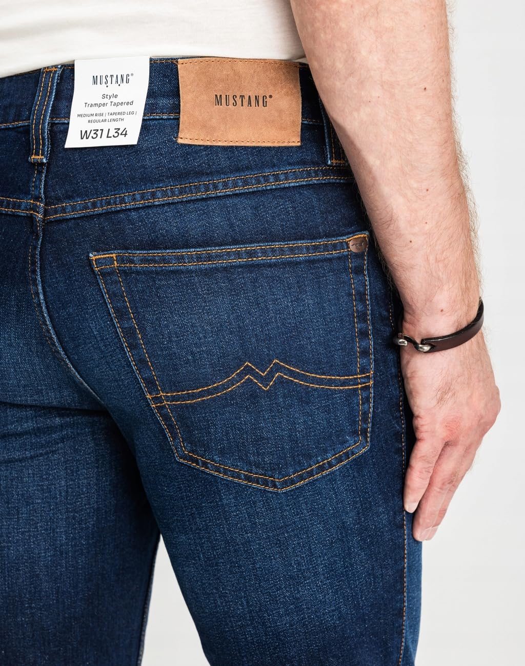 MUSTANG Jeans Herren Tramper Tapered Slim Fit Denim Blue - Hosen Herren - Jeanshosen für Männer - 1015352 5000 982 (Blau)