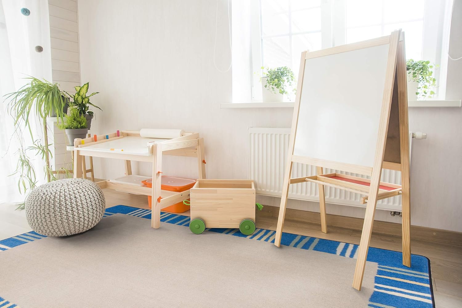 Joy Carpets Kid Essentials Seeing Stripes Area Rug in Color Pastel, 7'8" x 10'9"