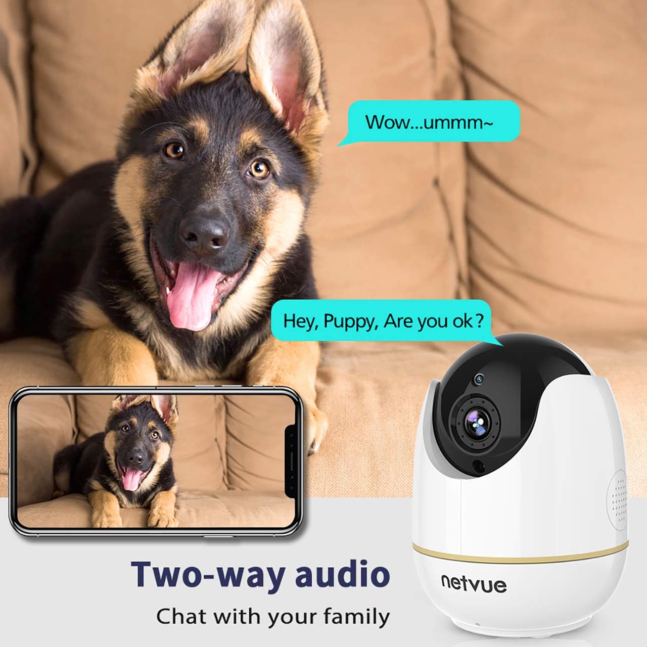 Up To 40% OFF Netvue Indoor Camera, Enhanced Security Camera with Advanced AI Skills for Pet/Baby/Nanny, 1080P FHD 2.4GHz WiFi Night Vision Home Camera, 2-Way Audio Dog Camera, Cloud Storage/TF Card, White