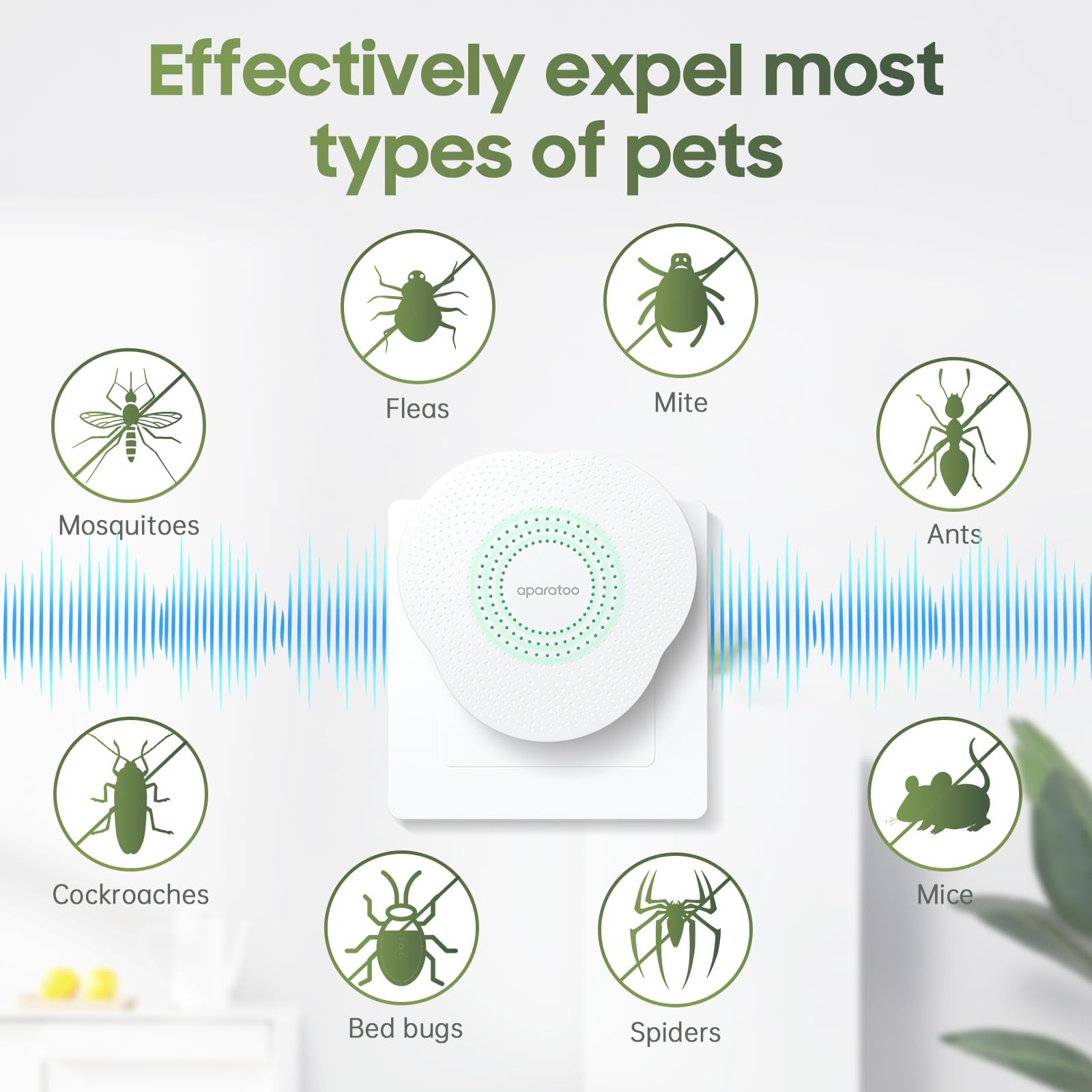 Mückenlampe, Insektenvernichter Elektrischer, 4 Stück Mückenschutz UV Mosquito Killer Ultraschall Schädlingsbekämpfer, Ultraschall für Mäuse Pest Control Repeller für Mücken,Kakerlaken,Motte,Ratten