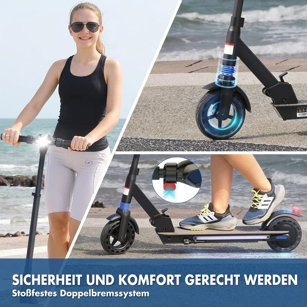 Elektroroller für Kinder 8-16 Jahre, Faltbarer E Scooter mit LED-Anzeige, 250W Motor, Höhenverstellbar, Bis 20 km Reichweite & 20 km/h, Elektro Scooter für Kinder und Jugendliche