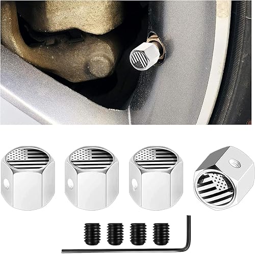 4 tapas de vástago de válvula de neumático con bloqueo, diseño hexagonal antirrobo, cubierta de vástago de válvula de neumático de automóvil con