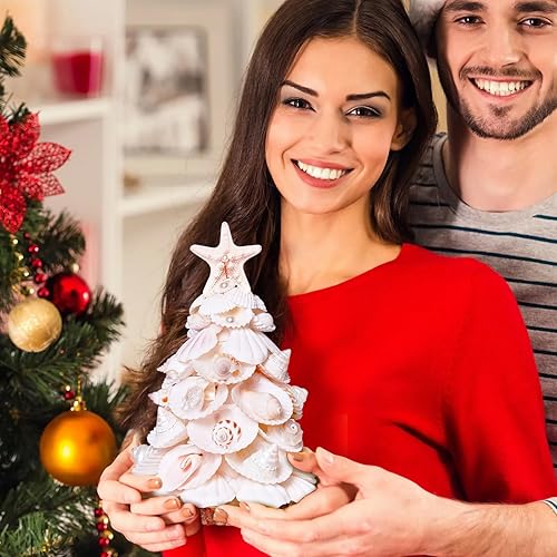 Miniatura 4 de Sea Shells - Árbol de Navidad hecho a mano, conchas de mesa, árbol de Navidad para decoración de Navidad y playa, regalo de cumpleaños, decoración