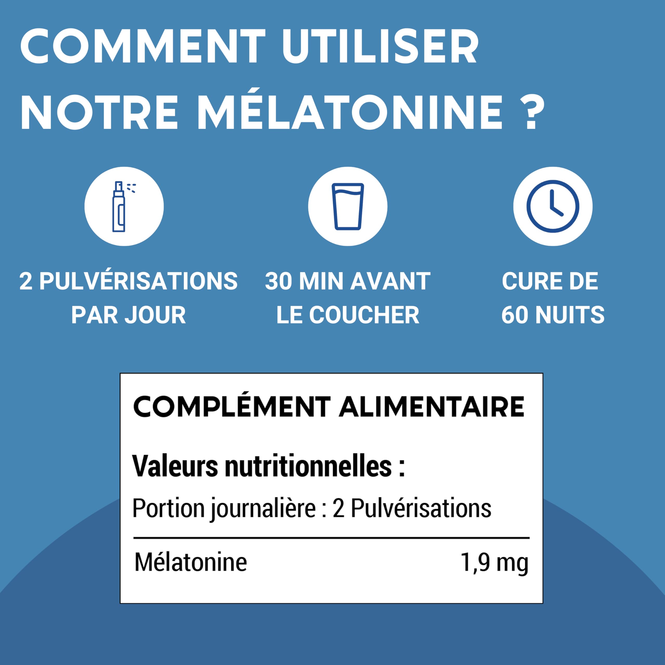 MÉLATONINE 1,9MG SPRAY | Endormissement, Sommeil, Jetlag | Complement Alimentaire pour Dormir 100% Naturel | 60 nuits de Sommeil | Goût Fruits Rouges | Fabriqué en France