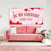 Vista 62 de Cartel de fondo personalizado para el día de San Valentín, decoración de San Valentín, letrero de vinilo con texto en inglés "Be My Valentine